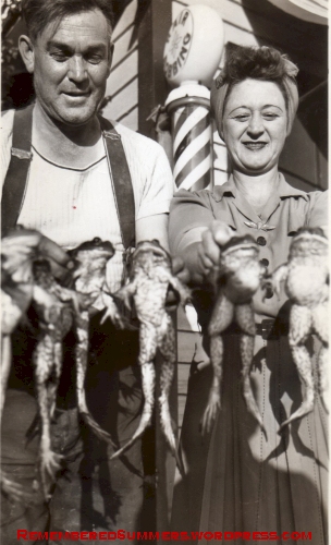 My honorary 'Uncle' Milt and 'Aunt' Lillian showing off their catch.
